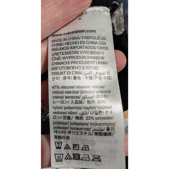 Calvin Klein Womens Black Cowl Neck Sweater XL White Stripe Down Sleeve Ckassuc - Picture 5 of 5